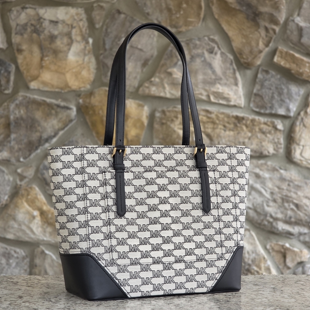 Michael Kors Aria Logo Large Black Tote - Picture 3 of 12